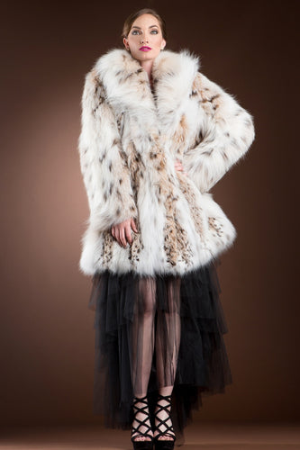 Mid-length lynx fur coat